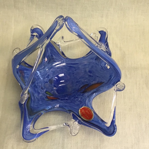 Murano Accents Vintage Murano Art Glass Handled Basket New Poshmark